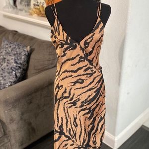 ZARA Silk Stripe Maxi Dress